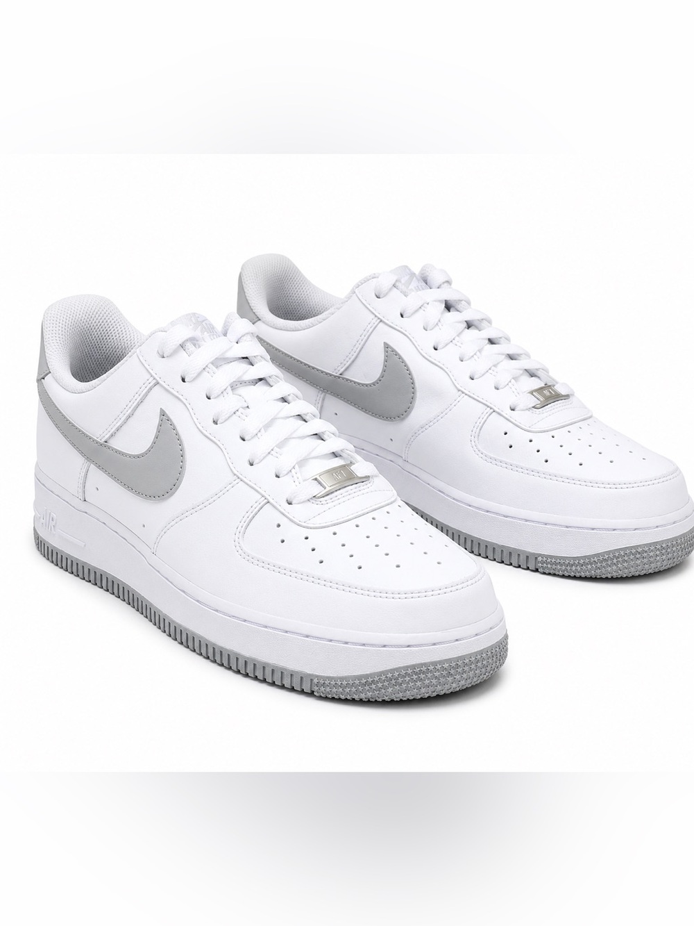 Nike Air Force 1 ‘07 White Light Smoke Grey Leather Sneakers Men’s 11 FJ4146-100